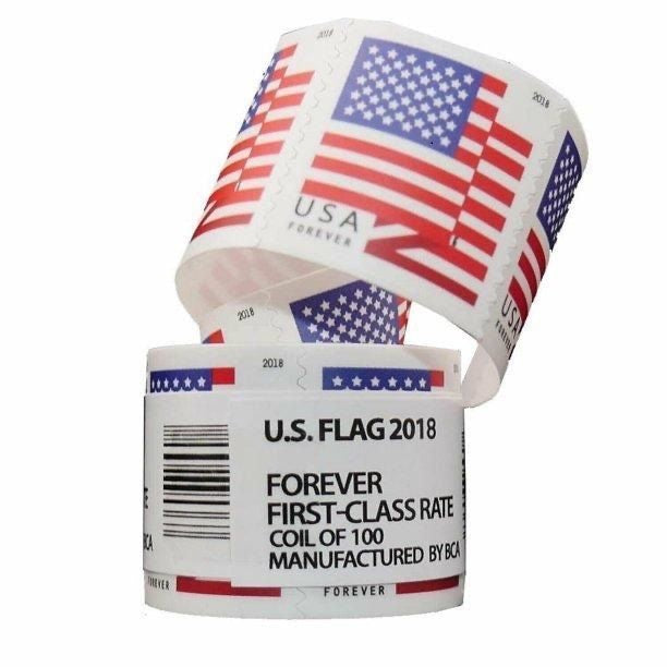 Limited Stock! USA Flag Stamps - Perfect for Small Business & Weddings1 Roll=100 stamps